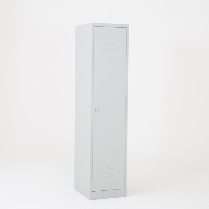 Cacifo metálico simple com separação de roupa limpa/suja cinza - visão geral