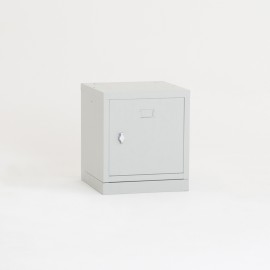 Visão geral do cacifo em cubo cinza com base de compartimento de cacifo cúbico