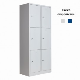 Armário vestiário de aço 6 portas