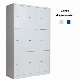Armário vestiário de aço 9 portas