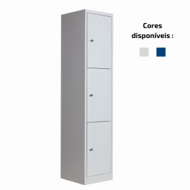 Armário vestiário de aço 3 portas