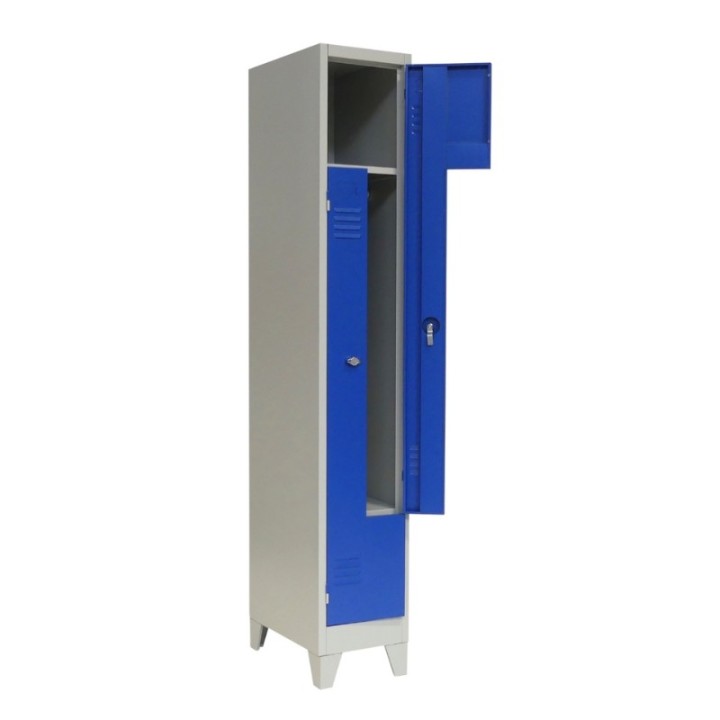 Vestiário simples com 2 cacifos em L 31,5 cm plano geral aperto con pes