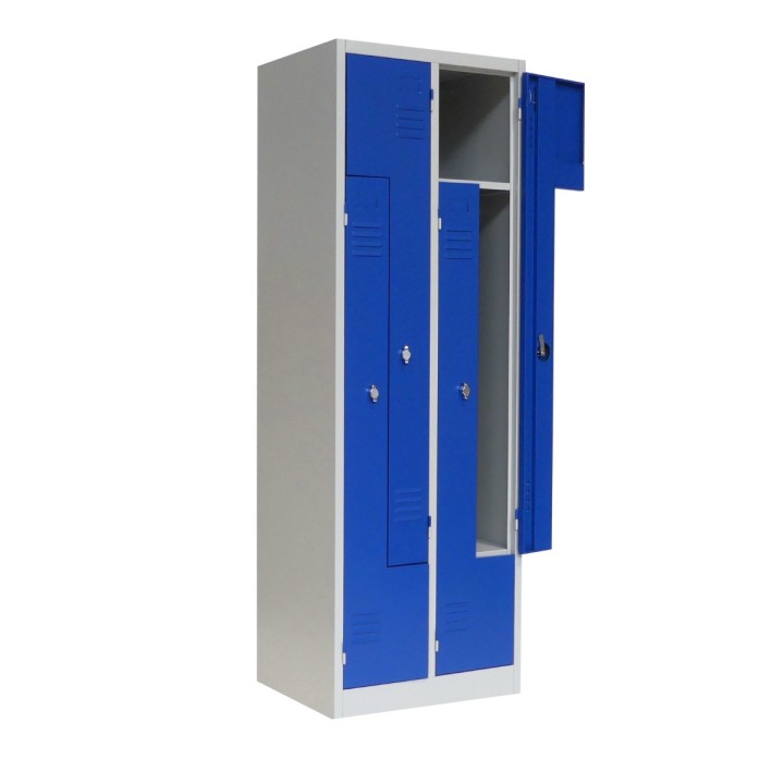 Vestiário duplo com 4 cacifos em L      
