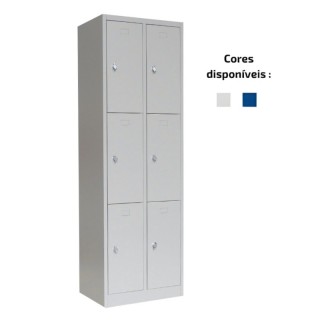 Armário vestiário de aço 6 portas 80 cm vista geral